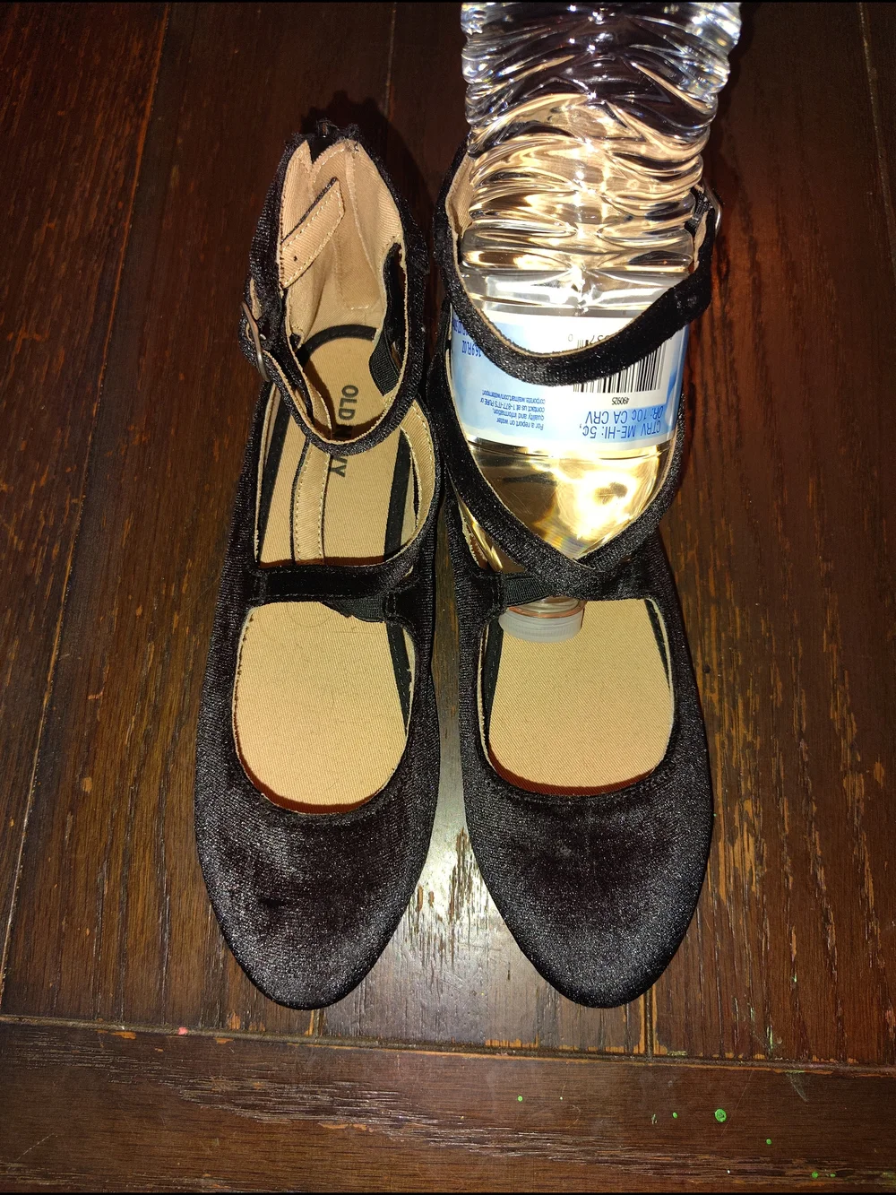 Girl’s Sz. 4 Strappy Black Velvet Mary Jane Flats NWOT